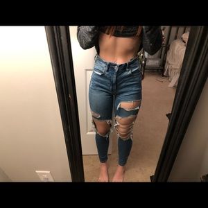 Ripped High Waisted AE Jeans